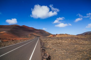 Empty road Lanzarote, Canary islands clipart