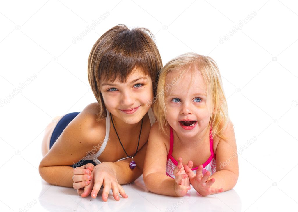 Two young beautiful girls