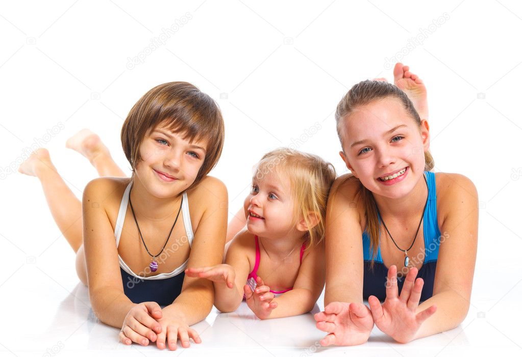 Three young beautiful girls