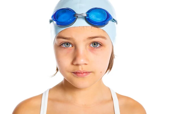 Holka mladá plavkyně — Stock fotografie