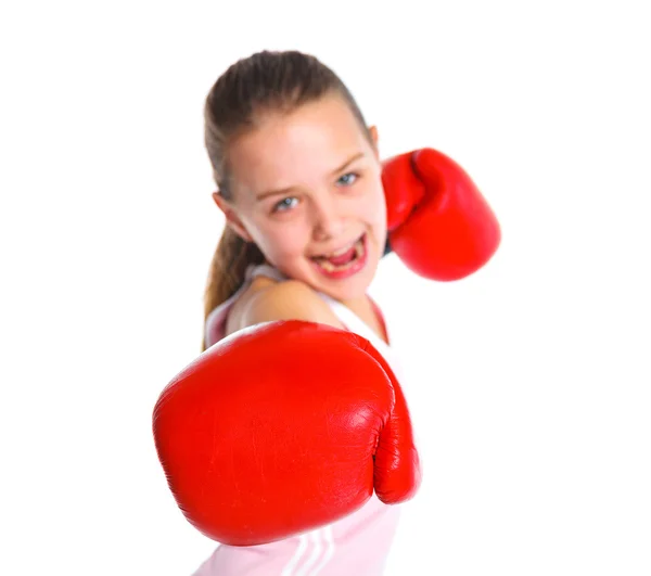 Beautiful boxer-fitness girl — Stock Photo, Image