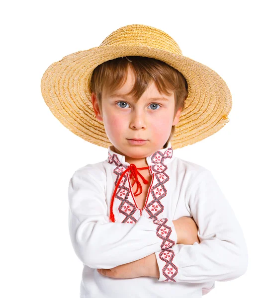 Маленький мальчик в украинском национальном костюме — стоковое фото