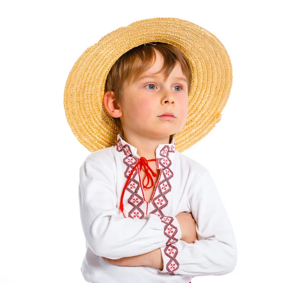 Маленький мальчик в украинском национальном костюме — стоковое фото