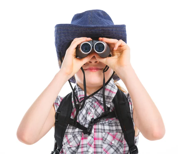 stock image Teen girl with binocular