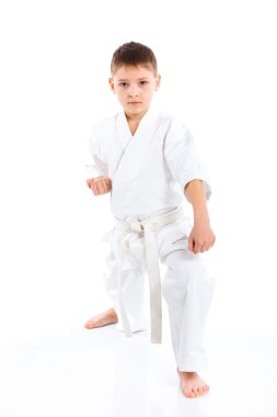 Aikido boy fighting position clipart