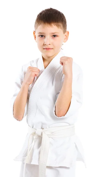 Aikido pojke kämpar position — Stockfoto
