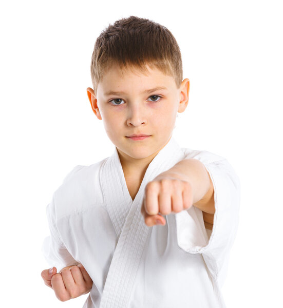 Aikido boy fighting position