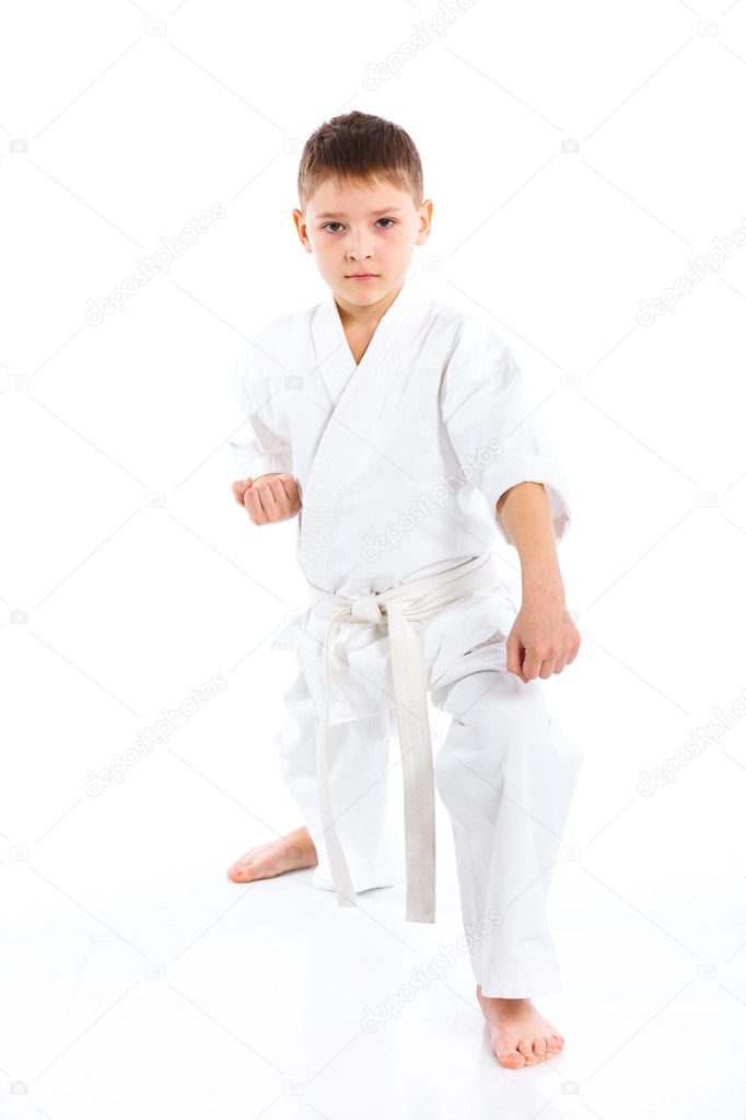 Aikido boy fighting position
