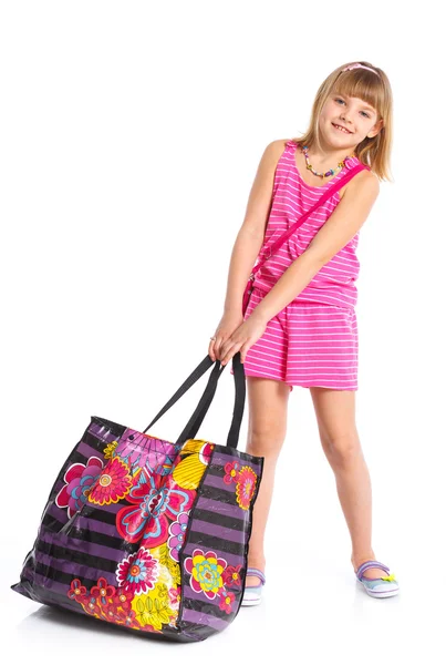 Menina com sacos de compras — Fotografia de Stock