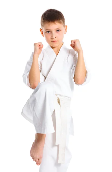 Kampfposition der Aikido-Jungen — Stockfoto