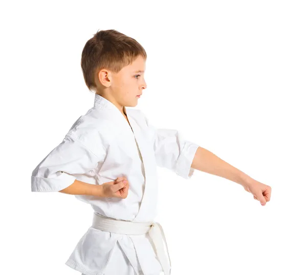 Kampfposition der Aikido-Jungen — Stockfoto