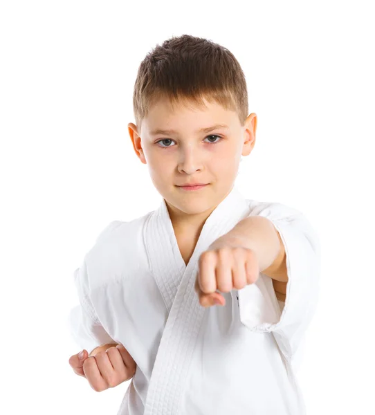 Aikido fiú harci helyzetben — Stock Fotó