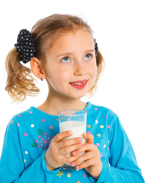 Chica con leche — Foto de Stock