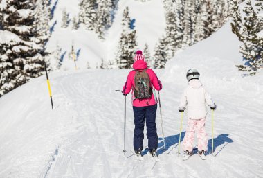 Happy skiers