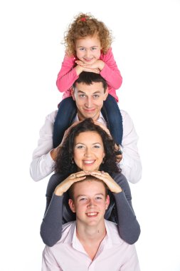 Portrait of happy family clipart