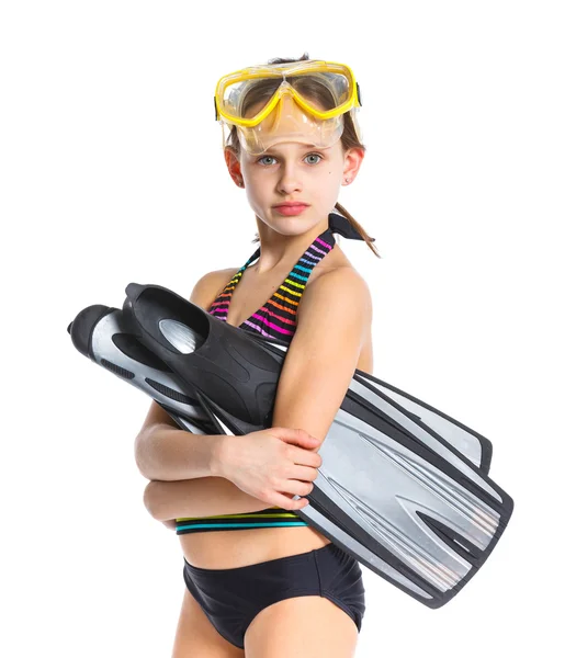 Potápěčská dívka — Stock fotografie