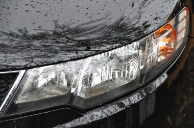 Head Lamp Of black Car