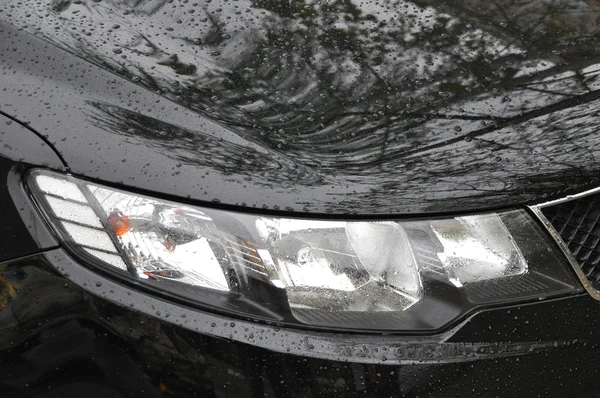 Head Lamp Of Black Car — Stok fotoğraf