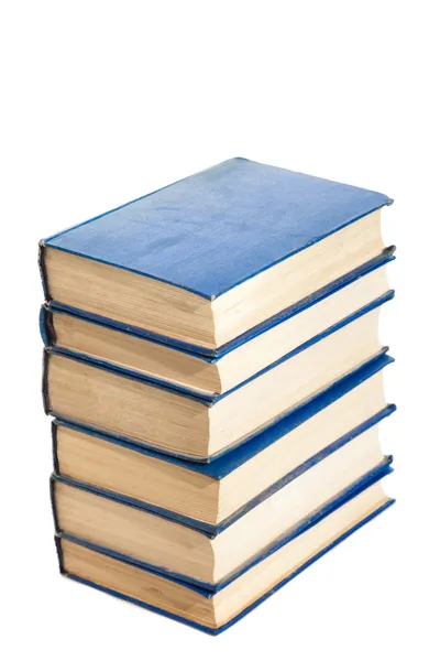 Hromádky knih izolovaných na bílém — Stock fotografie