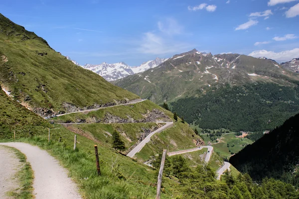 在阿尔卑斯山的山路 — Stock fotografie