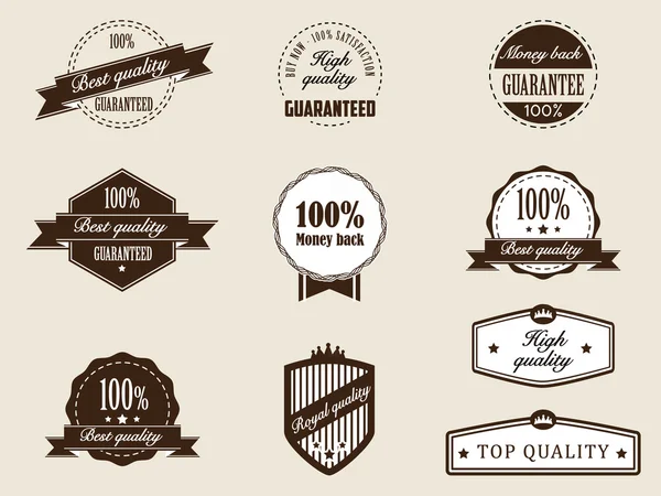 Premium Quality and Guarantee Badges — Stock Vector