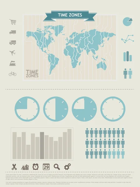 Carte du monde et information Éléments graphiques — Image vectorielle