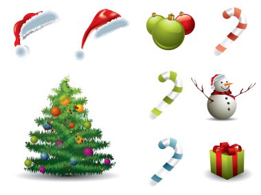 Set of Christmas elements isolated on white clipart
