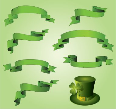 Vector green ribbon for St. Patrick day clipart