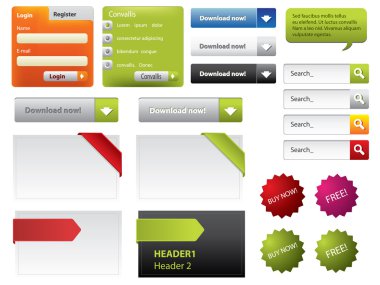 Web Design buttons and forms clipart