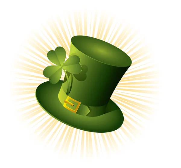 Αγίου Πατρικίου Ημέρα πράσινο καπέλο του ένα leprechaun — Διανυσματικό Αρχείο