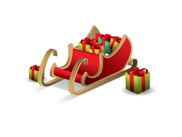 Noël Santa traîneau vecteur — Image vectorielle