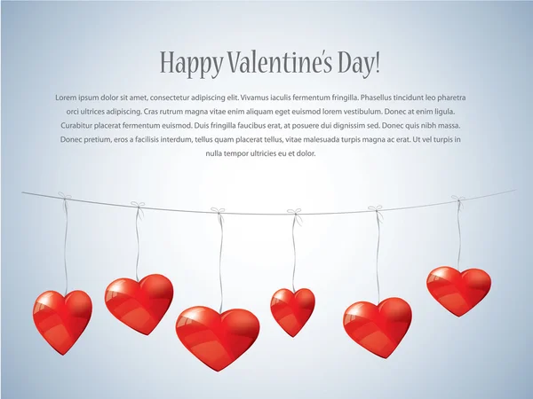 Valentine den karta - vektor pozadí se srdíčky — Stockový vektor