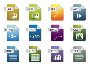 File extension icons clipart