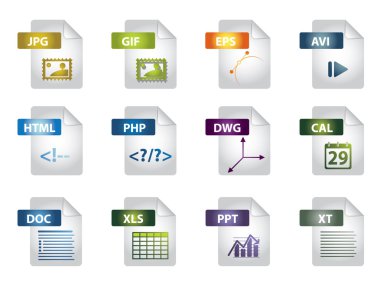 File extension icons clipart