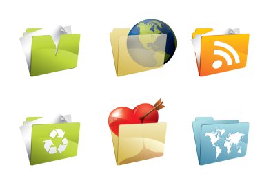 Colorful folders with accesories clipart