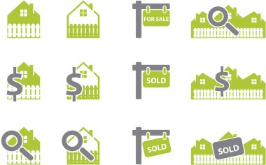 Real estate icons clipart