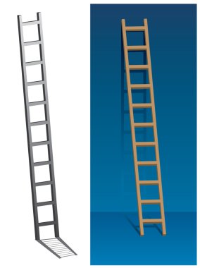 Ladder on the wall clipart