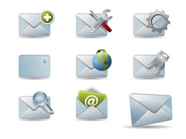 Vector mail icon set clipart