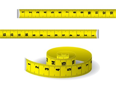 Yellow measuring tape on white background clipart