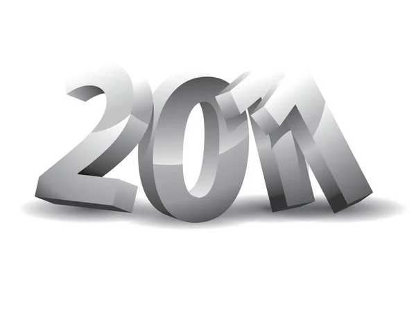 Année 2011 sur fond blanc — Image vectorielle