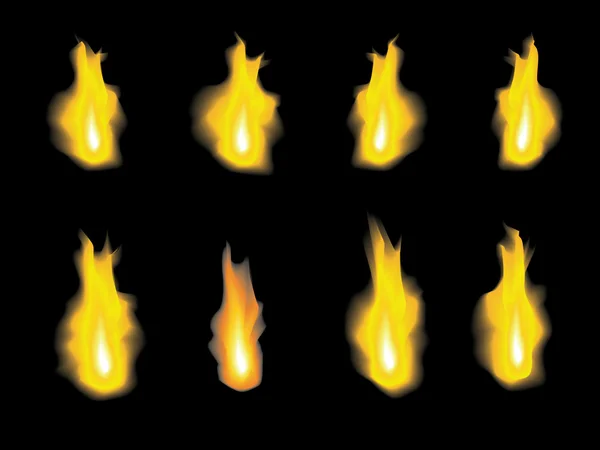 Fuego llamas vector — Vector de stock