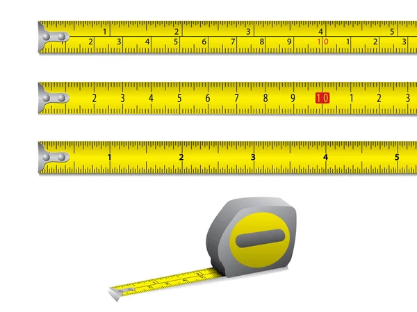 인치와 센티미터 테이프 측정입니다. 벡터. — 스톡 벡터