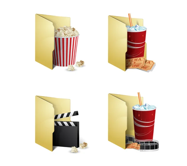 Kino ikony složek — Stockový vektor