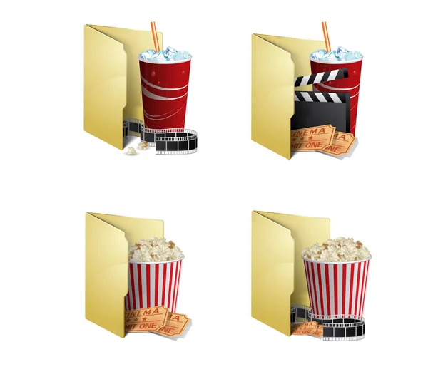 Kino ikony složek — Stockový vektor
