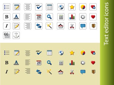 Text editor icons clipart