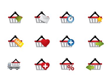 E-commerce cart icons clipart