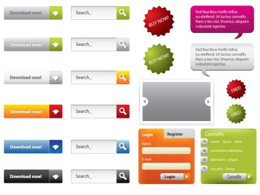 Web Design buttons and forms clipart