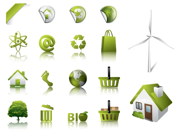 Eco Design Elements and Icons — Stock Vector