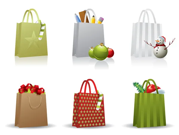 Shopping bag di Natale — Vettoriale Stock