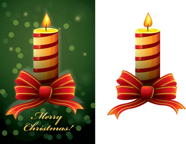 Christmas candle vector — Stock Vector